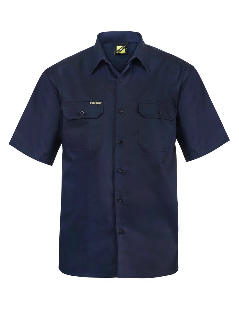 Workcraft Mens Short Sleeve Cotton Drill Shirt 190gsm - WS3021