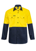 Workcraft Hivis Two Toned Long Sleeve Shirt 190gsm - WS3022