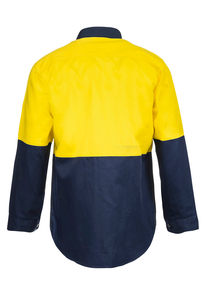 Workcraft Hivis Two Toned Long Sleeve Shirt 190gsm - WS3022