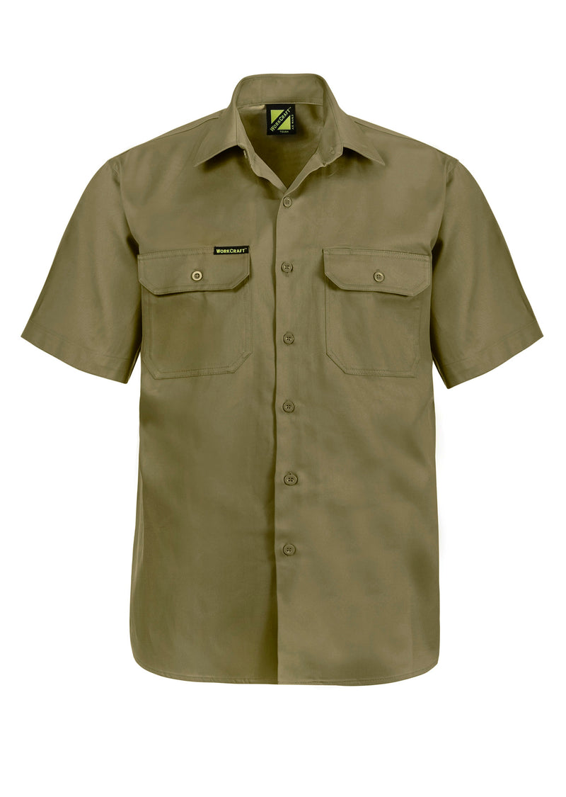 Workcraft Mens Short Sleeve Cotton Drill Shirt 190gsm - WS3021