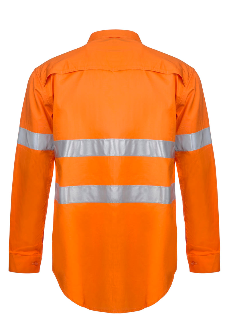 Workcraft Unisex Hivis Cotton Long Sleeve with Tape - WS4131