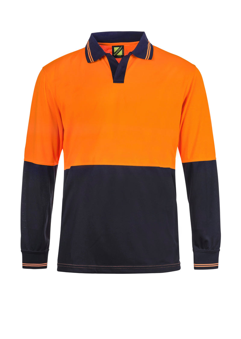 Workcraft Hivis Long Sleeve Two Tone Polo 157gsm - WSP206