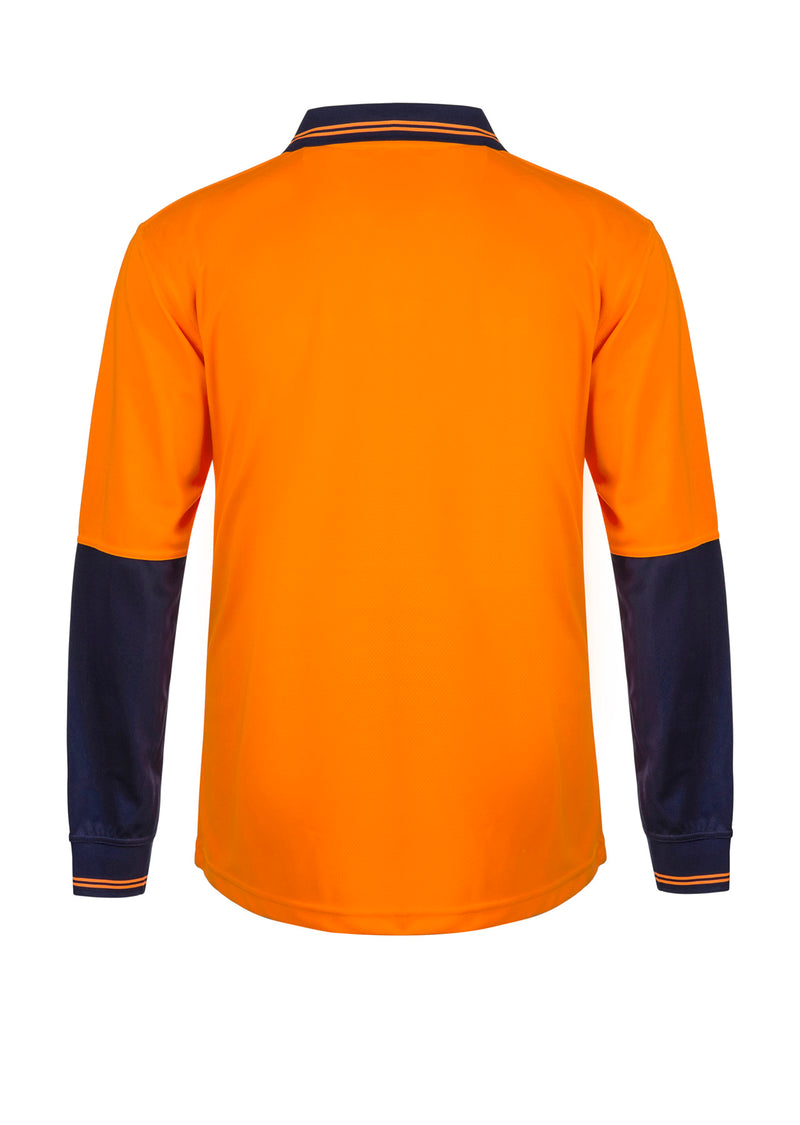 Workcraft Hivis Long Sleeve Two Tone Polo 157gsm - WSP206