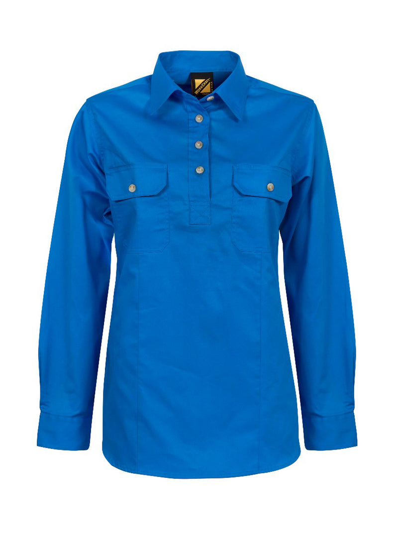 Workcraft Ladies Half Placket Shirt 155gsm - WSL505