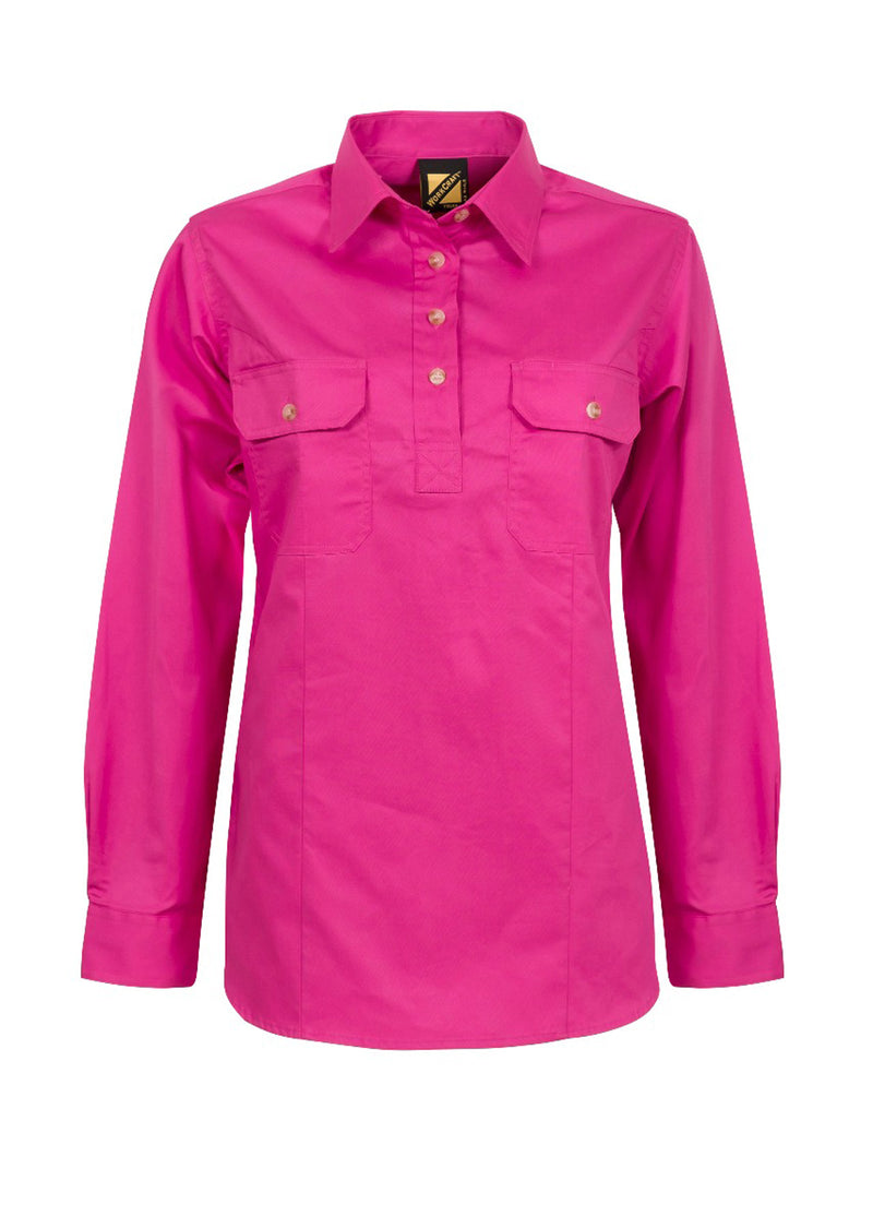 Workcraft Ladies Half Placket Shirt 155gsm - WSL505