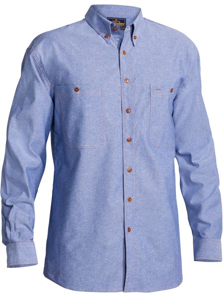 Bisley Mens Chambray Long Sleeve Shirt - B76407