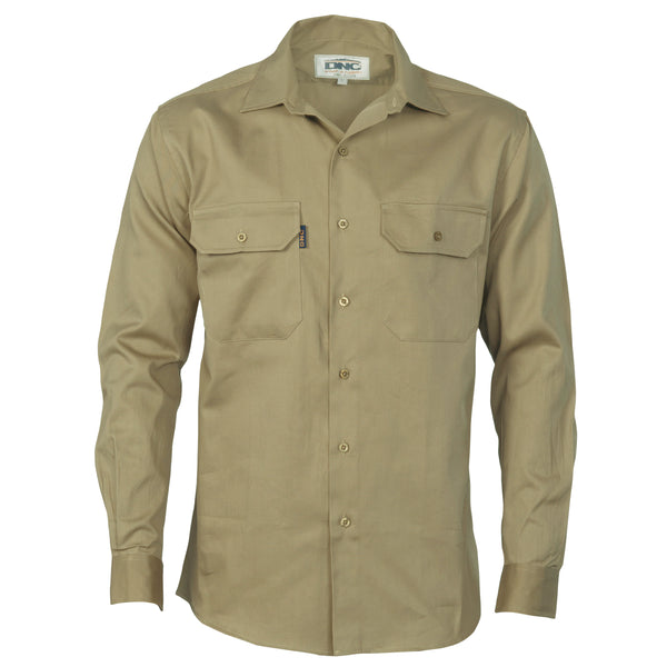 DNC Cotton Drill Work Long Sleeve Shirt - 3202