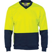 DNC HiVis Two Tone Fleecy Sweat Shirt (Sloppy Joe) V-Neck - 3822