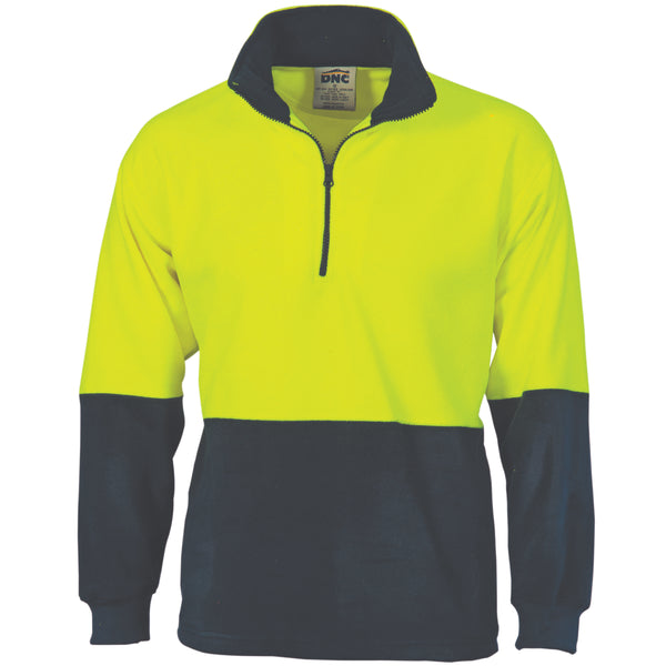 DNC HiVis Two Tone 1/2 Zip Polar Fleece - 3825