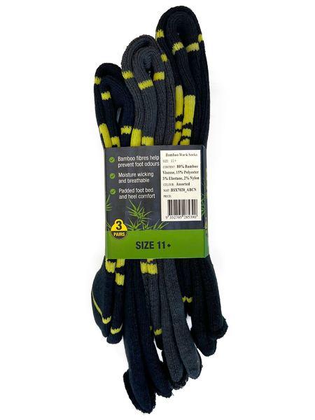 Bisley Bamboo Work Sock (3X Pack) - BSX7020