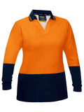 Bisley Ladies Hivis V-Neck Long Sleeve Polo -BKL6234