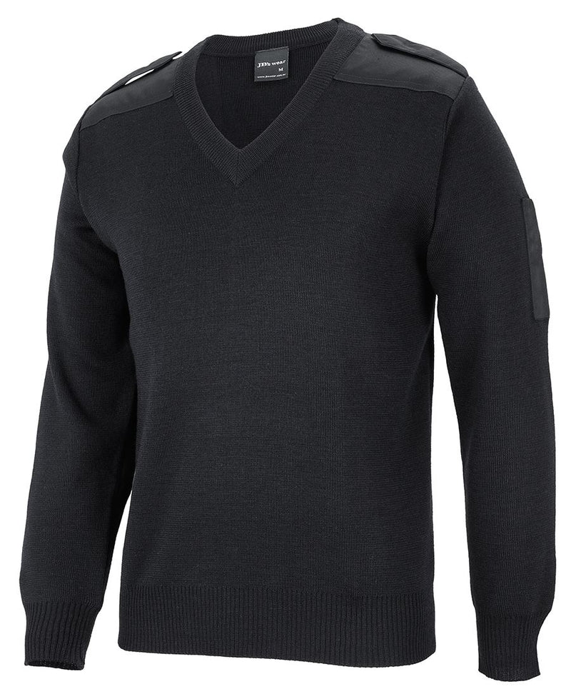 JBs Wear Mens Knitted Epaulette Jumper - 6EJ