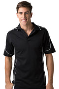 Be Seen Men's Baby Waffle Knit Polo - BSP09 **Clearance**