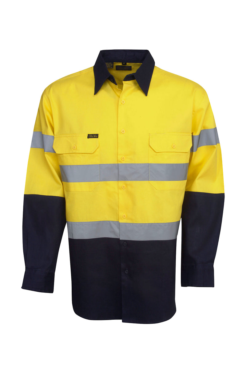 Blue Whale Hi Vis 190 GSM Cotton Drill Shirt - C93