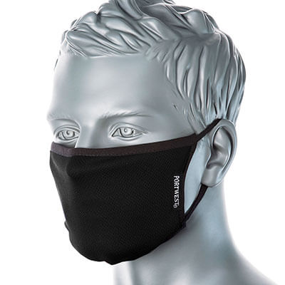 Portwest - CV33 - 3-Ply Anti-Microbial Fabric Face Mask