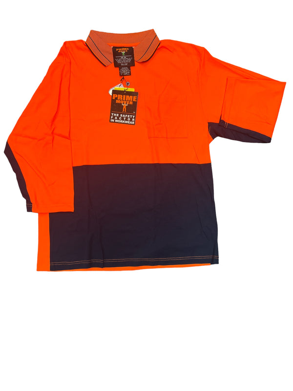 Portwest Hivis Long Sleeve Cotton Comfort Polo with 3/4 Sleeve - HV213 3/4