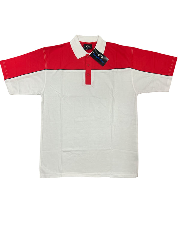 Biz Collection Mens Polo White/Red - TP5015 **Clearance**