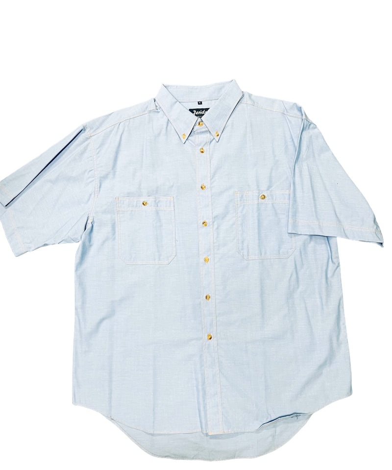 Jeridn Mens Chambray Short Sleeve Shirt **Clearance**