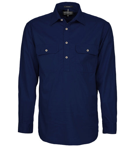 Ritemate Mens Pilbara Closed Front Long Sleeve Shirt - RM200CF