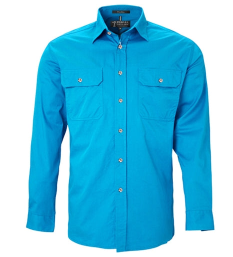 Ritemate Mens Pilbara Open Front Long Sleeve Shirt - RM500BT