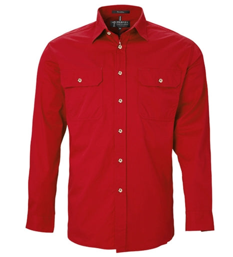 Ritemate Mens Pilbara Open Front Long Sleeve Shirt - RM500BT