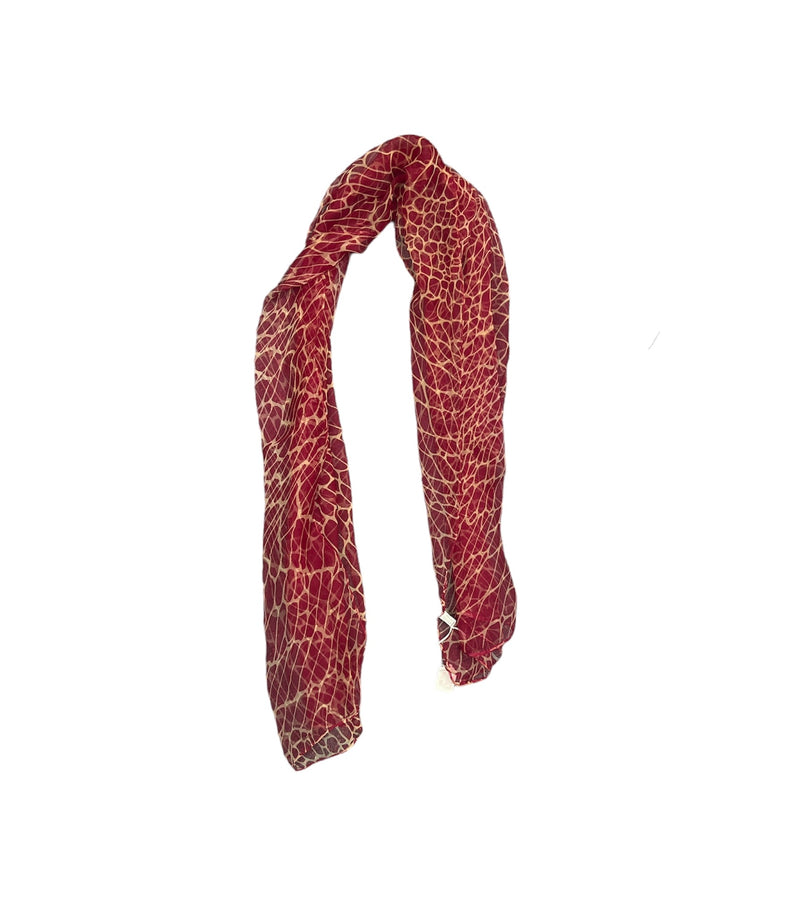 Scarf Red Gold Silk