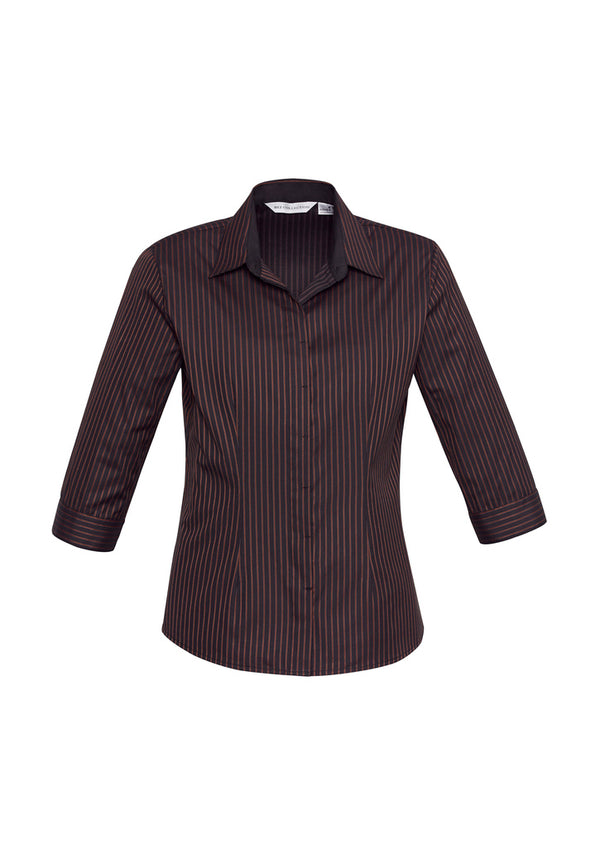 Biz Collection Ladies Reno Stripe 3/4 Sleeve Shirt - S415LT **Clearance**