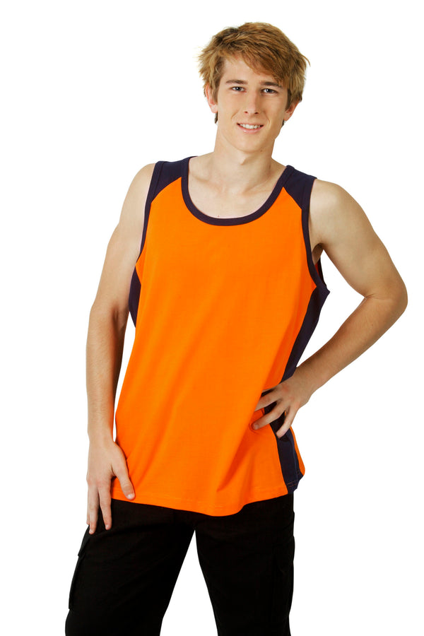 Blue Whale 100% Cotton Hi Vis Singlet - S84