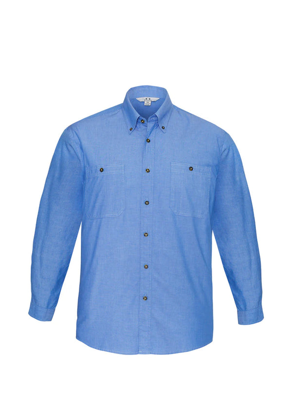 Biz Collection Mens Chambray Long Sleeve Shirt - SH112