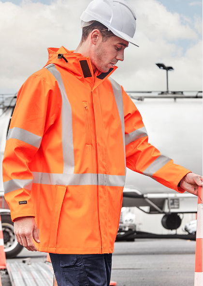 Syzmik Mens Hi Vis X Back Heavy Duty Waterproof Jacket - ZJ620