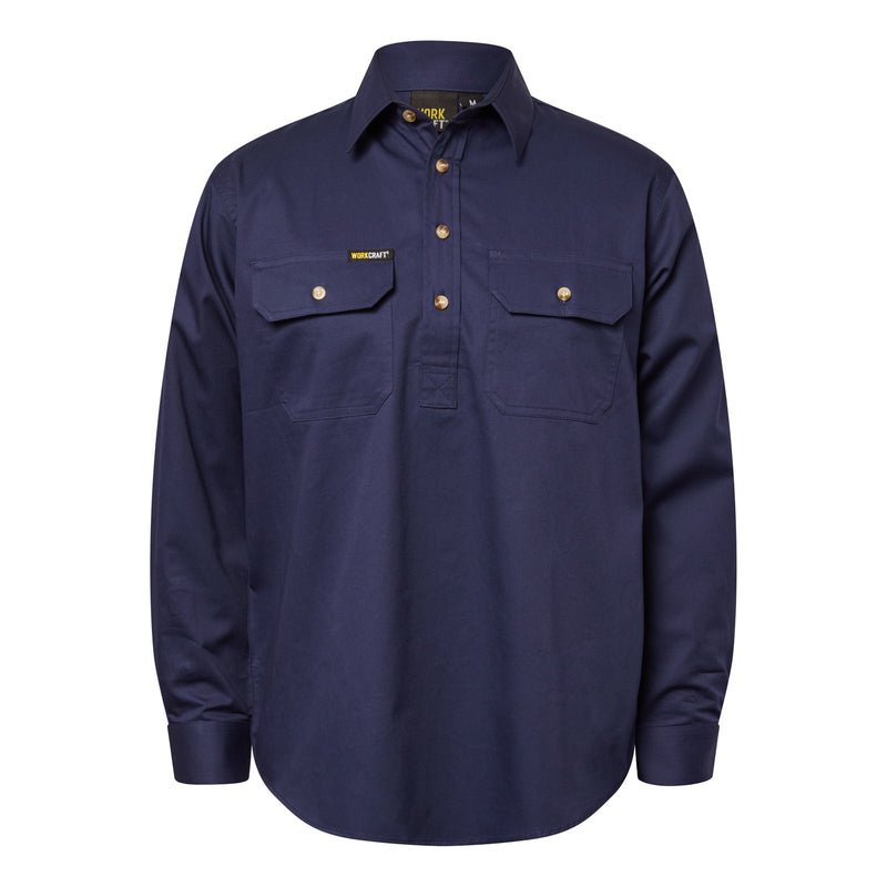 Workcraft Mens Half Placket Shirt 155gsm - WS3029