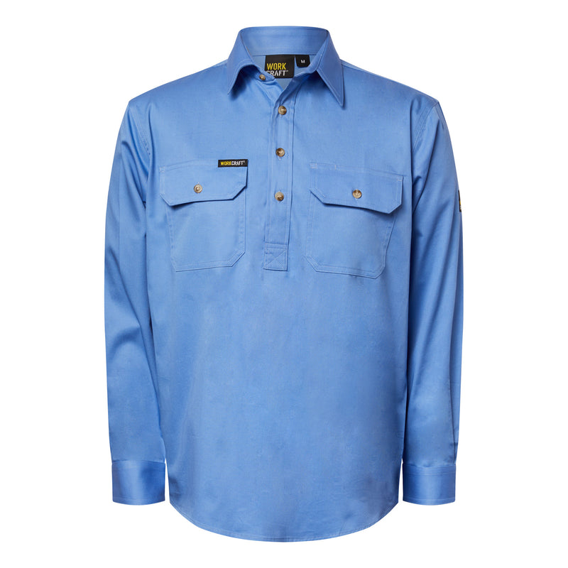 Workcraft Mens Half Placket Shirt 155gsm - WS3029