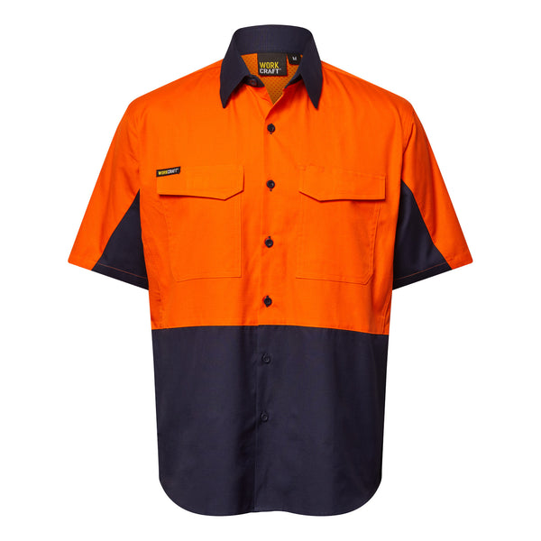 Workcraft Mens Ripstop Vented Short Sleeve Shirt 145gsm - WS6067