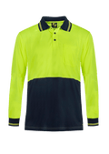 Workcraft Hivis Lightweight Long Sleeve Polo  157gsm - WSP209