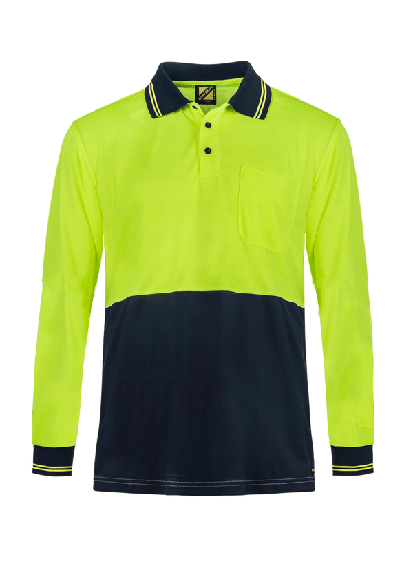 Workcraft Hivis Lightweight Long Sleeve Polo  157gsm - WSP209