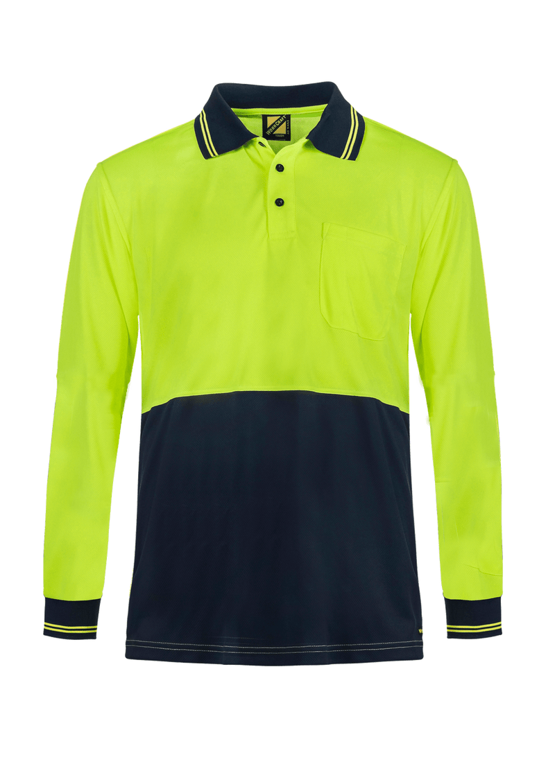 Workcraft Hivis Lightweight Long Sleeve Polo  157gsm - WSP209