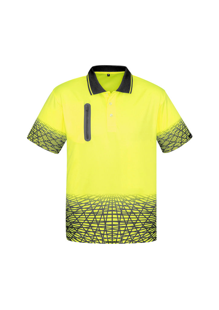 Syzmik Mens Hi Vis Tracks Short Sleeve Polo - ZH300