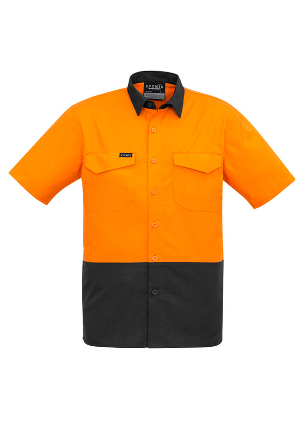 Syzmik Mens Rugged Cooling Hi Vis Short Sleeve Shirt - ZW815