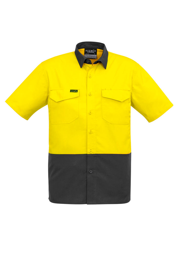 Syzmik Mens Rugged Cooling Hi Vis Short Sleeve Shirt - ZW815