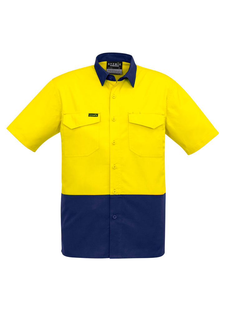 Syzmik Mens Rugged Cooling Hi Vis Short Sleeve Shirt - ZW815