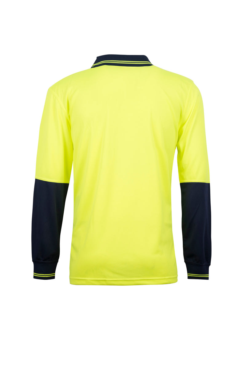 Workcraft Hivis Long Sleeve Two Tone Polo 157gsm - WSP206