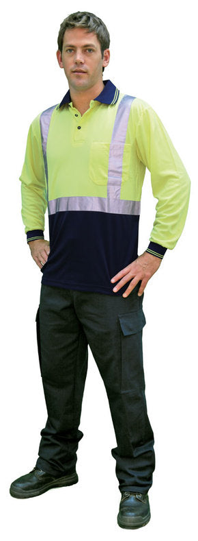 Glosafe - Hivis Poly Long Sleeve Polo with Tape - GS131010