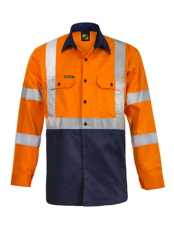 Workcraft Hivis Long Sleeve 'X' Pattern with CSR Tape NSW Rail - WS6020