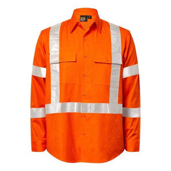 Workcraft Mens Ripstop Long Sleeve Shirt NSW Rail 145gsm - WS6035