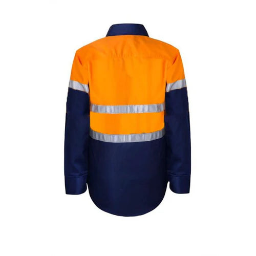 Kids Hi Vis Two Tone Long Sleeve Shirt with 3M Reflective Tape, 25mm wide - WSK125