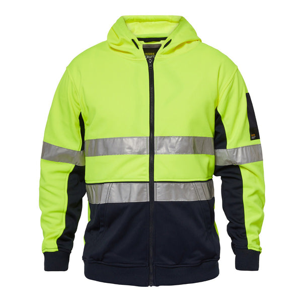 Workcraft Unisex Two Tone Hivis Hoodie with Tape - WT8011