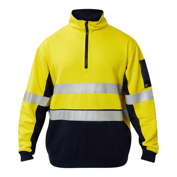 Workcraft Hivis Half Zip Cotton Pull Over with Tape- WT8018