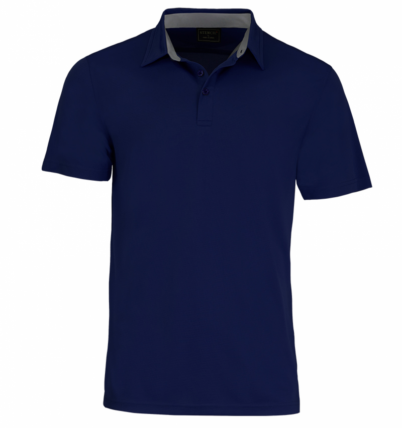 Stencil Kahve Mens Short Sleeve Polo - 1064