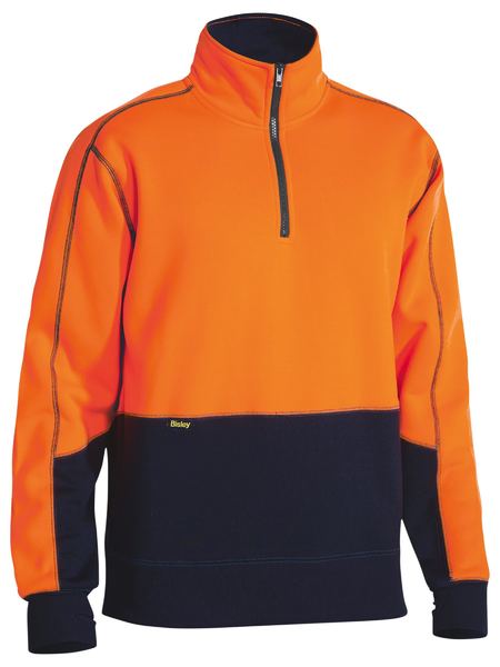 Bisley Hi Vis Fleece 1/4 Zip Pullover - BK6989