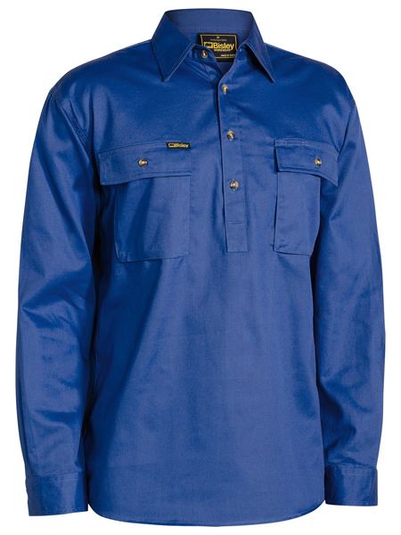 Bisley Closed Front Cotton Drill Shirt Long Sleeve - BSC6433